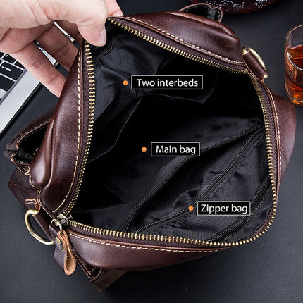 BUFF CAPTAIN 302 First-Layer Cowhide Men Casual Shoulder Bag Leather Retro Briefcase