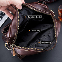 BUFF CAPTAIN 302 First-Layer Cowhide Men Casual Shoulder Bag Leather Retro Briefcase
