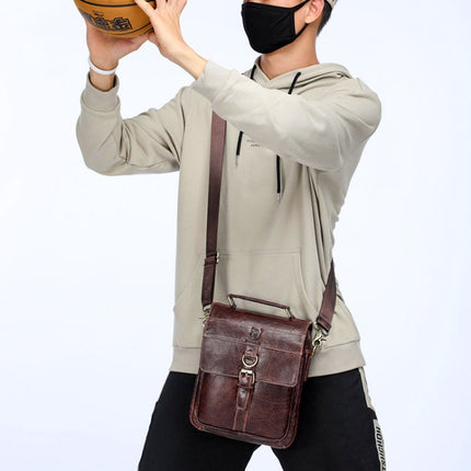 BUFF CAPTAIN 302 First-Layer Cowhide Men Casual Shoulder Bag Leather Retro Briefcase