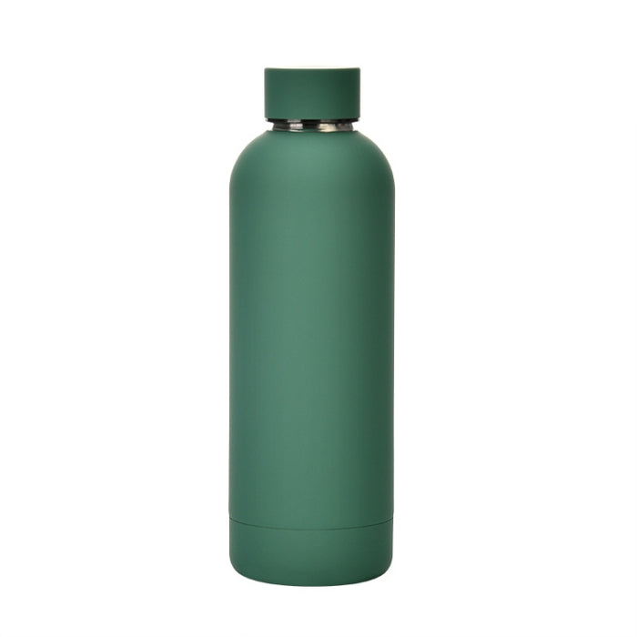 Stainless Steel Outdoor Matte Water Bottle Portable Sports Water Cup Rubber Paint Insulation Cup, Moss Green, Light Pink, Smoky Pink, Cinnabar Orange, Green White, Khaki, Ink Black, Lake Blue, Gray Green, Lilac Purple, Indigo, Gray