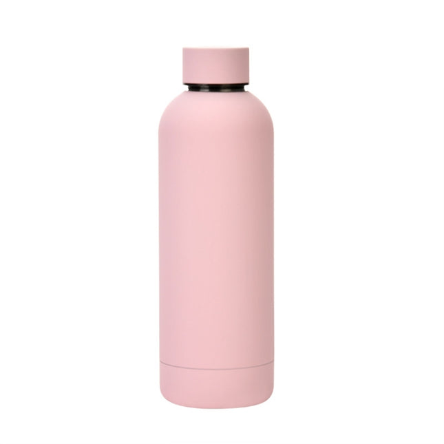 Stainless Steel Outdoor Matte Water Bottle Portable Sports Water Cup Rubber Paint Insulation Cup, Moss Green, Light Pink, Smoky Pink, Cinnabar Orange, Green White, Khaki, Ink Black, Lake Blue, Gray Green, Lilac Purple, Indigo, Gray