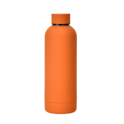 Stainless Steel Outdoor Matte Water Bottle Portable Sports Water Cup Rubber Paint Insulation Cup, Moss Green, Light Pink, Smoky Pink, Cinnabar Orange, Green White, Khaki, Ink Black, Lake Blue, Gray Green, Lilac Purple, Indigo, Gray