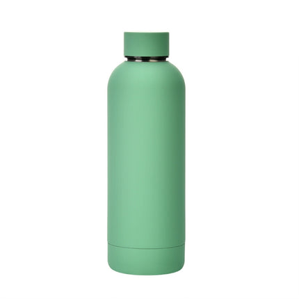 Stainless Steel Outdoor Matte Water Bottle Portable Sports Water Cup Rubber Paint Insulation Cup, Moss Green, Light Pink, Smoky Pink, Cinnabar Orange, Green White, Khaki, Ink Black, Lake Blue, Gray Green, Lilac Purple, Indigo, Gray