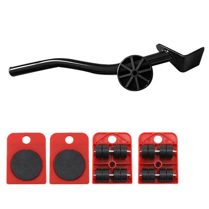 CY-0102 5 in 1 Household Moving Bed Heavy Object Moving Pulley Furniture Shifter Multifunctional Carrier, Red (150KG), Yellow (300KG), Silver (500KG), Red Black Pry Bar (150KG), Tank (100KG), Cartoon (100KG)