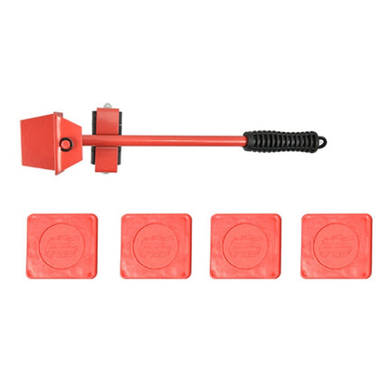 CY-0102 5 in 1 Household Moving Bed Heavy Object Moving Pulley Furniture Shifter Multifunctional Carrier, Red (150KG), Yellow (300KG), Silver (500KG), Red Black Pry Bar (150KG), Tank (100KG), Cartoon (100KG)