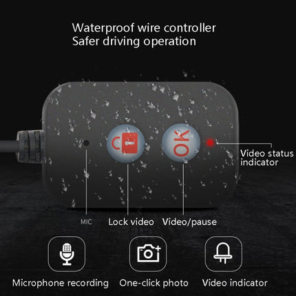 MT30 720P Waterproof Motorcycle Driving Recorder Locomotive Front And Rear Double Lens Recorder, MT30