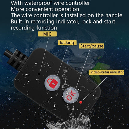 MT35B 1080P Waterproof HD Motorcycle Driving Recorder Mobile Phone Interconnection Locomotive Recorder, MT35B