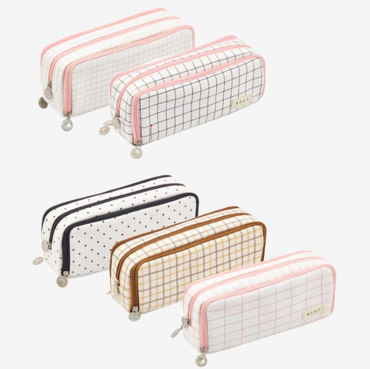 Angoo Double-Open Multi-Layer Stationery Pencil Case Multifunctional Cosmetic Bag, Palm Black And White, Ink Painting, British Style, Star Rain Dot, Fairy Lattice, Gentle Breeze