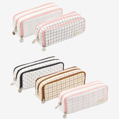 Angoo Double-Open Multi-Layer Stationery Pencil Case Multifunctional Cosmetic Bag, Palm Black And White, Ink Painting, British Style, Star Rain Dot, Fairy Lattice, Gentle Breeze