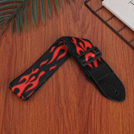 3 PCS Printed Ukulele Guitar Strap, Length: 85-135cm, National Style, Pink Panda, Yellow and Letter, Cartoon, Black White Gant, Blue Flash, Red Flame