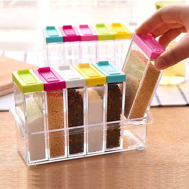 6 PCS/Set Transparent Spice Seasoning Box Storage Bottle, Seasoning Box Storage Bottle（6 PCS）