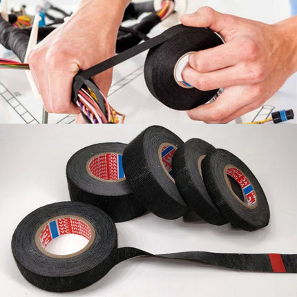 Automotive Wiring Harness Flannel Tape High Temperature Resistant And Waterproof Wire And Cable Insulation Tape, Size: 9mm x 15m, 9mm x 15m, 15mm x 15m, 19mm x 15m, 25mm x 15m, 32mm x 15m, 9mm x 25m, 15mm x 25m, 19mm x 25m, 25mm x 25m