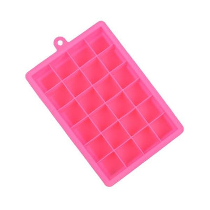 24 Grids Silicone Ice Cube Tray Molds Square Shape Ice Cube Maker Fruit Popsicle Ice Cream Mold, 24-Grid(Dark blue), 24-Grid(Grass green), 24-Grid(Rose red)