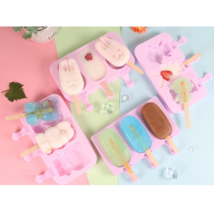 Cute Cartoon Silicone Ice Cream Popsicle Mold with Lid & Stick, Love, Snowman, Feet, Wavy