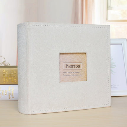 6 Inch 200 Sheets Flannel Retro Photo Album Interstitial Photo Storage Book, Red, Green, White, Orange