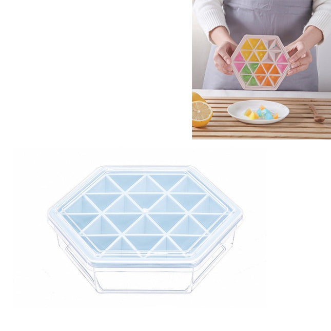 Home Creative DIY Ice Grid Mould Hexagonal Homemade Ice Mold With Tray Ice Cube Ice Cream Ice Box, Blue, Green, Pink, Purple