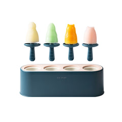 Summer Homemade Ice Cream Popsicle Mold Refrigerator Quick Freezer Popsicle Making Box, Light Pink, Dark Blue, Light Green, Gray White