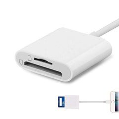 8 Pin to SD / TF Card Reader 2 in 1 Adapter For iPhone / iPad, Cable Length: 9.7cm, SD + TF Slots