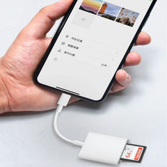 8 Pin to SD / TF Card Reader 2 in 1 Adapter For iPhone / iPad, Cable Length: 9.7cm, SD + TF Slots