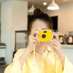 Cute Retro Film Waterproof Shockproof Camera With Disposable Film, All White Shell, Black White Shell, Yellow White Shell, Light Pink White Shell, Sky Blue White Shell