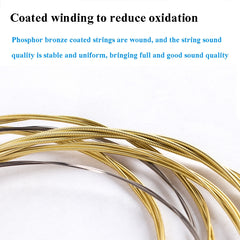 1 Set Folk Guitar Brass Strings Acoustic Guitar Set Strings 1-6, Red Packing 012, Yellow Packing 011