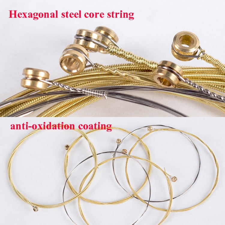 1 Set Folk Guitar Brass Strings Acoustic Guitar Set Strings 1-6, Red Packing 012, Yellow Packing 011