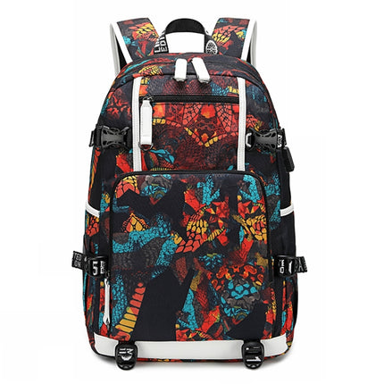 6101-4 Thermal Transfer Casual Backpack Simple Student Schoolbag