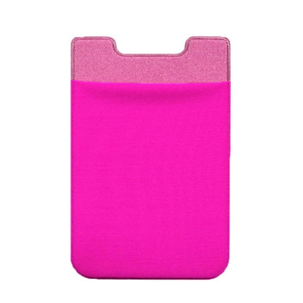Stretch Lycra Mobile Phone Back Sticker Card Holder Phone Back Wallet Bus Bank Card Holder, Black, Red, Pink, Green, Rose Red, White, Deep Blue, Water Blue, Purple, Brown, Dark Blue, Dark Gray, Gold, Gray