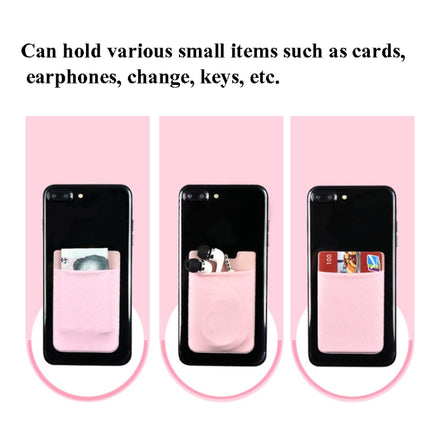 Stretch Lycra Mobile Phone Back Sticker Card Holder Phone Back Wallet Bus Bank Card Holder, Black, Red, Pink, Green, Rose Red, White, Deep Blue, Water Blue, Purple, Brown, Dark Blue, Dark Gray, Gold, Gray