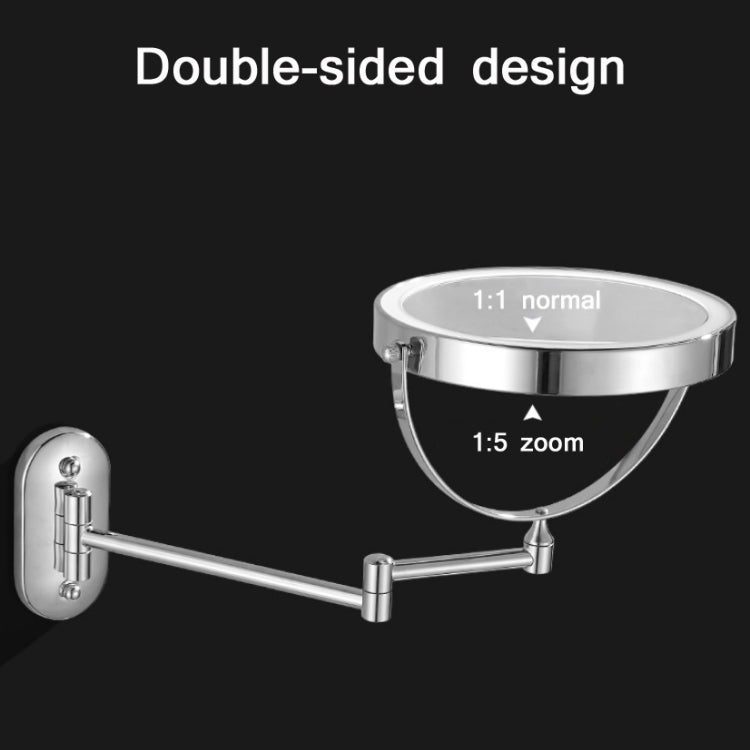 8 Inch Wall-Mounted Double-Sided Makeup Mirror LED Three-Tone Light Bathroom Mirror