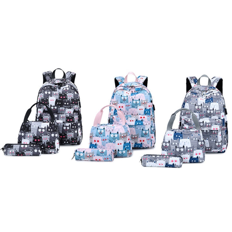 3 PCS / Set 2035 Printed Backpack Large-Capacity Leisure Computer Backpack Student School Bag