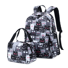 3 PCS / Set 2035 Printed Backpack Large-Capacity Leisure Computer Backpack Student School Bag