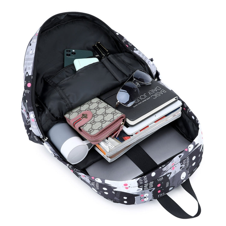 3 PCS / Set 2035 Printed Backpack Large-Capacity Leisure Computer Backpack Student School Bag
