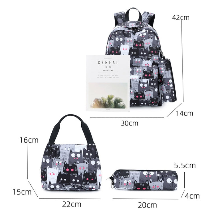 3 PCS / Set 2035 Printed Backpack Large-Capacity Leisure Computer Backpack Student School Bag