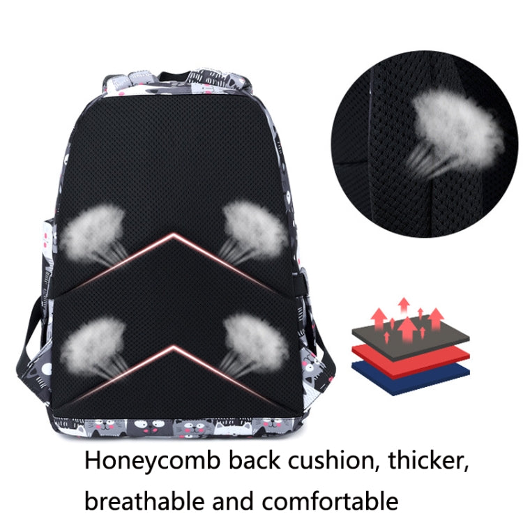 3 PCS / Set 2035 Printed Backpack Large-Capacity Leisure Computer Backpack Student School Bag