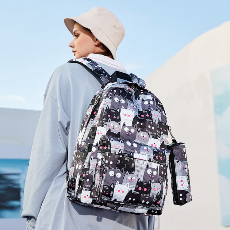 3 PCS / Set 2035 Printed Backpack Large-Capacity Leisure Computer Backpack Student School Bag