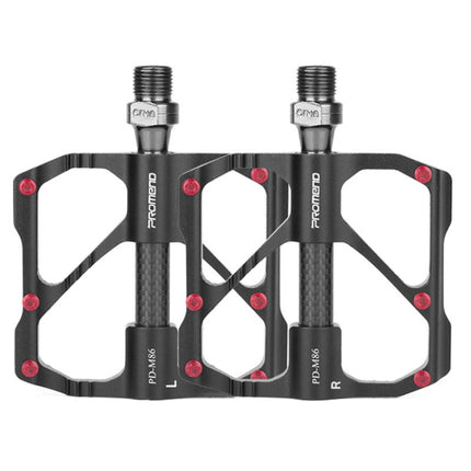 1 Pair PROMEND Bicycle Road Bike Mountain Bike 3 Palin Carbon Fiber Bearing Pedal, PD-M86C, PD-R87C
