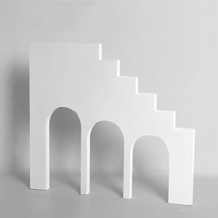 Solid Wood Geometric Polygon Camera Props Creative Photography Ornaments, Flat Ladder, Square Hollow Circle, Hexagon+Hollow Hexagon, Dual Circular Rings, Round+Ring, Hollow Square Ring Round, Solid Circulars, 5-layer Combined Ladder, Arch Low Inner Arc...