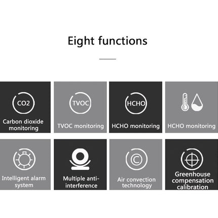 AK3 Portable CO2 Air Quality Formaldehyde Carbon Dioxide Detector, AK3 Semiconductor 5 in 1