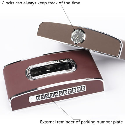 Car Clock Tissue Box Multi-Function Vehicle Instrument Table Paper Towel Box, Style:, Clock+Parking Card (Green), Clock+Parking Card (Ivory), Clock+Parking Card (Agate), Clock+Parking Card (Black), Clock+Parking Card (Gray)                             ...