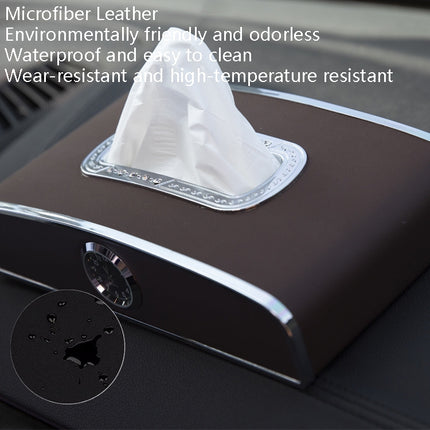 Car Clock Tissue Box Multi-Function Vehicle Instrument Table Paper Towel Box, Style:, Clock+Parking Card (Green), Clock+Parking Card (Ivory), Clock+Parking Card (Agate), Clock+Parking Card (Black), Clock+Parking Card (Gray)                             ...