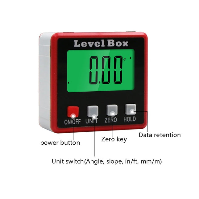 Precision Digital Inclinometer Electron Goniometers 4x90 Degree Magnetic Base Digital Protractor Angle Finder Bevel Box