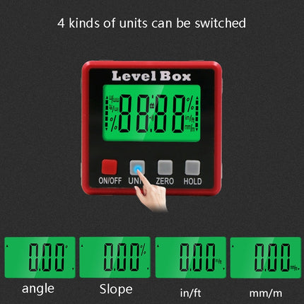 Precision Digital Inclinometer Electron Goniometers 4x90 Degree Magnetic Base Digital Protractor Angle Finder Bevel Box