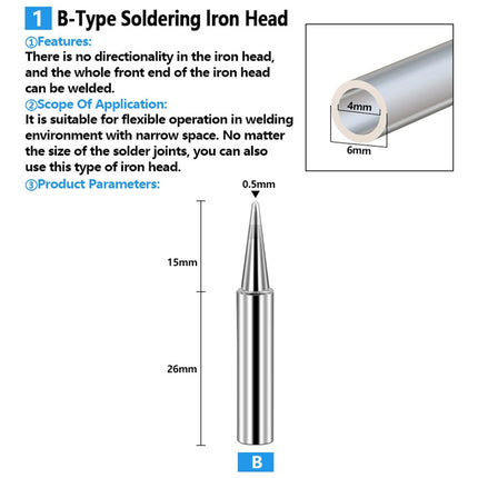 Soldering Tips 936 Soldering Station Pure Copper Soldering Iron Tips Lead-Free Soldering Iron Tips, 15 PCS / Set, 17 PCS / Set