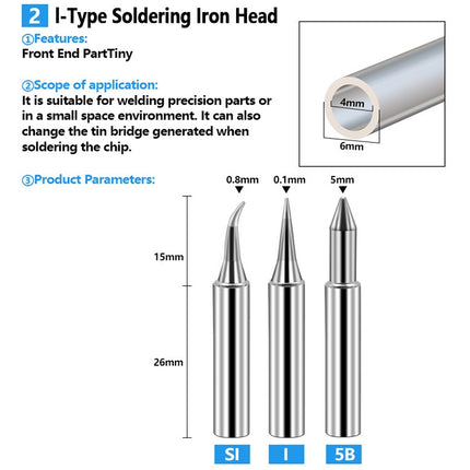 Soldering Tips 936 Soldering Station Pure Copper Soldering Iron Tips Lead-Free Soldering Iron Tips, 15 PCS / Set, 17 PCS / Set