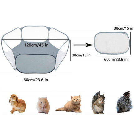 Portable Small Animal Game Fence Folding Outdoor Interior Pet Tent, Blue Opp Bag, Black Opp Bag, Pink Opp Bag