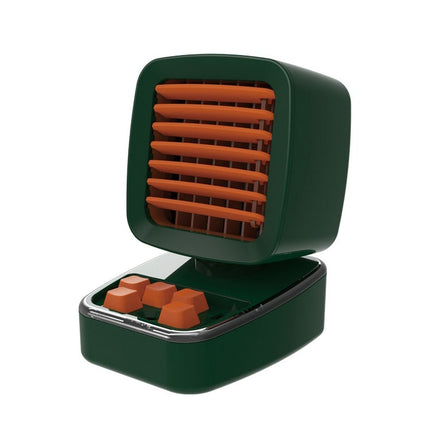 A5 Mini Humidifying Refrigeration Air Conditioning Fan USB Home Desktop Water Cooling Fan, Vintage Green, Mint Green, Ivory Camel, Girl Pink