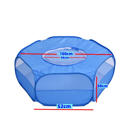 Folded Small Pet Fence Outdoor Workout Game Crawling Small Animal Tent, Specification：, With Cover and Side Cloth (Black), With Cover and Side Cloth (Blue), With Side Cloth (Black), With Side Cloth (Blue)