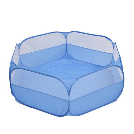 Folded Small Pet Fence Outdoor Workout Game Crawling Small Animal Tent, Specification：, With Cover and Side Cloth (Black), With Cover and Side Cloth (Blue), With Side Cloth (Black), With Side Cloth (Blue)