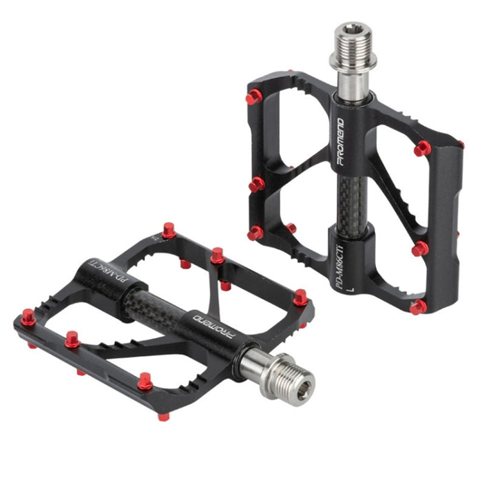 1 Pair PROMEND Titanium Axle Carbon Tube Bicycle Pedal Mountain Bike Road Bike 3 Palin Pedal, PD-M86C-TI